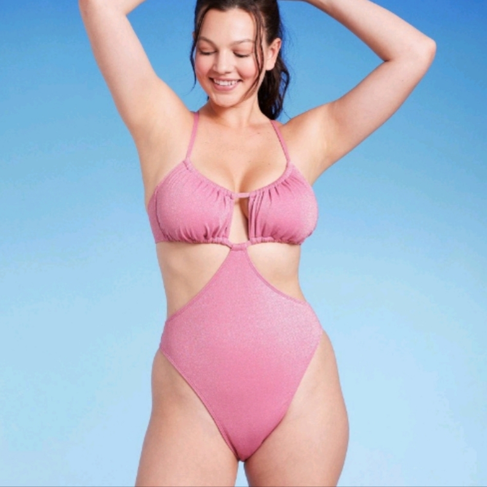 wild fable Pink Cutout One-Piece Swimsuit